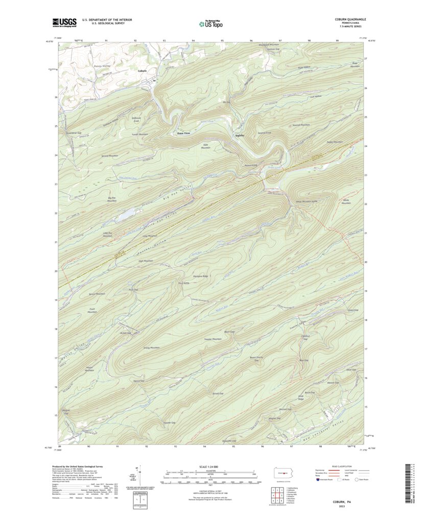 Coburn, PA (2023, 24000-Scale) Map by United States Geological Survey ...