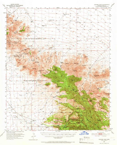 United States Geological Survey Cochise Head, AZ (1950, 62500-Scale) digital map