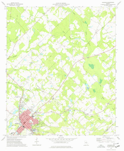 United States Geological Survey Cochran, GA (1974, 24000-Scale) digital map