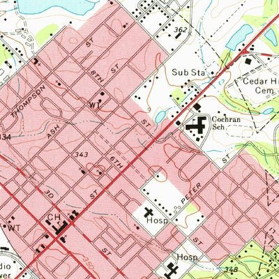 United States Geological Survey Cochran, GA (1974, 24000-Scale) digital map