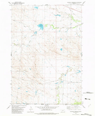 United States Geological Survey Cochran Reservoir, MT (1982, 24000-Scale) digital map
