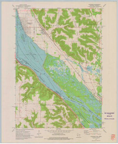United States Geological Survey Cochrane, WI-MN (1972, 24000-Scale) digital map