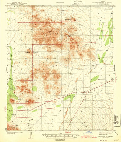 United States Geological Survey Cocoraque Butte, AZ (1943, 62500-Scale) digital map
