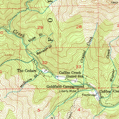 United States Geological Survey Coffee Creek, CA (1955, 62500-Scale) digital map