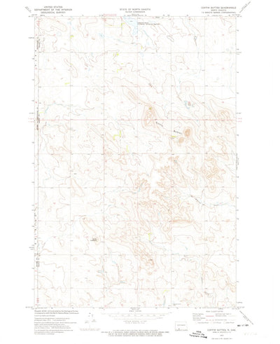 United States Geological Survey Coffin Buttes, ND (1972, 24000-Scale) digital map