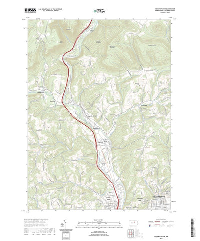 United States Geological Survey Cogan Station, PA (2023, 24000-Scale) digital map
