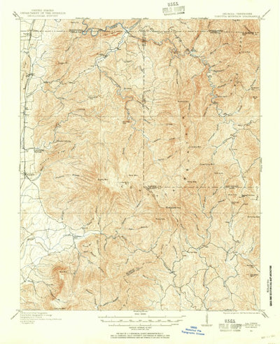 United States Geological Survey Cohutla Mountain, GA-TN (1911, 62500-Scale) digital map