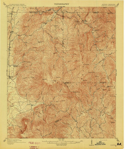 United States Geological Survey Cohutla Mountain, GA-TN (1913, 62500-Scale) digital map