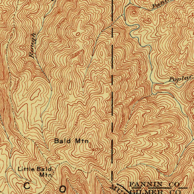 United States Geological Survey Cohutla Mountain, GA-TN (1913, 62500-Scale) digital map