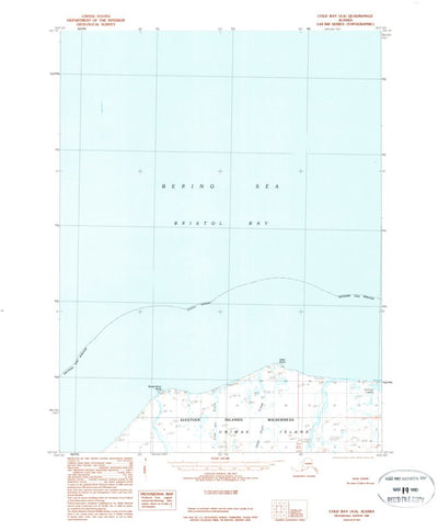 United States Geological Survey Cold Bay A-6, AK (1989, 63360-Scale) digital map