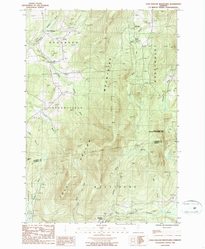 United States Geological Survey Cold Hollow Mountains, VT (1986, 24000-Scale) digital map