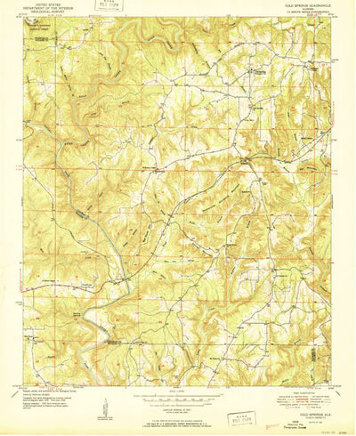 United States Geological Survey Cold Springs, AL (1951, 24000-Scale) digital map