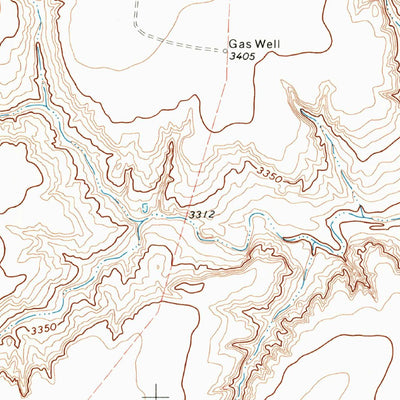 United States Geological Survey Coldwater Creek, TX (1974, 24000-Scale) digital map