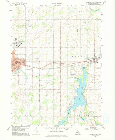 United States Geological Survey Coldwater East, MI (1960, 24000-Scale) digital map