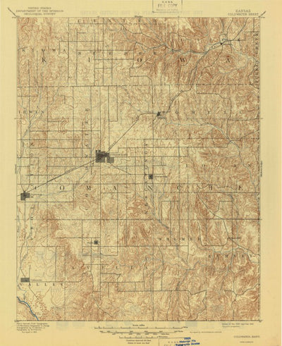 United States Geological Survey Coldwater, KS-OK (1892, 125000-Scale) digital map