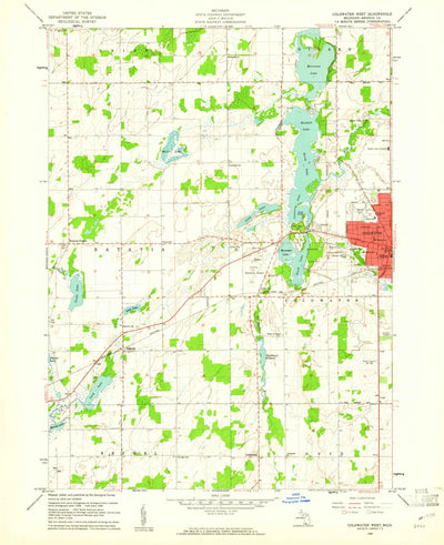 United States Geological Survey Coldwater West, MI (1960, 24000-Scale) digital map