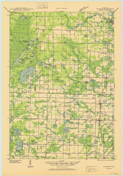 United States Geological Survey Coleman, WI (1950, 48000-Scale) digital map