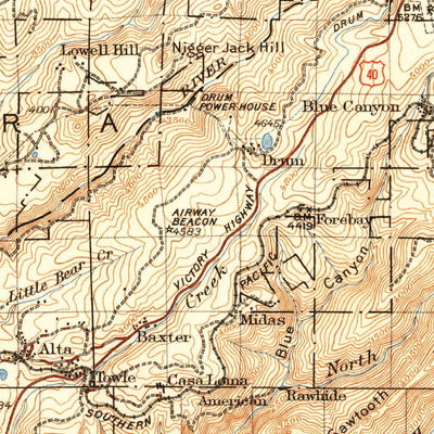 United States Geological Survey Colfax, CA (1938, 125000-Scale) digital map