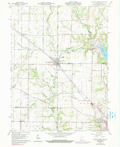 United States Geological Survey College Corner, OH-IN (1960, 24000-Scale) digital map