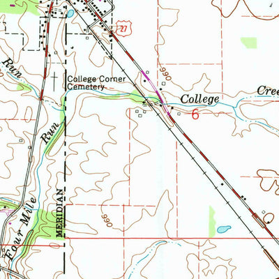 United States Geological Survey College Corner, OH-IN (1992, 24000-Scale) digital map
