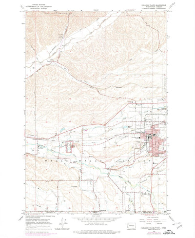 United States Geological Survey College Place, WA-OR (1966, 24000-Scale) digital map