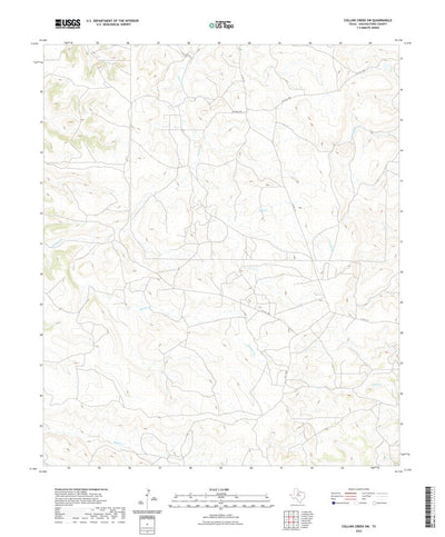 United States Geological Survey Collins Creek SW, TX (2022, 24000-Scale) digital map