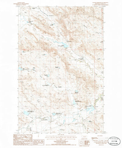 United States Geological Survey Collins Reservoir, MT (1985, 24000-Scale) digital map