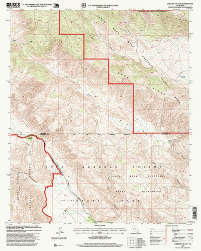 United States Geological Survey Collins Valley, CA (1996, 24000-Scale) digital map