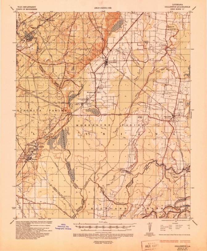Collinston, LA (1935, 62500Scale) Map by United States Geological Survey Avenza Maps