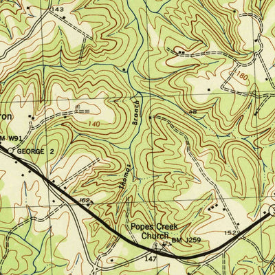 United States Geological Survey Colonial Beach South, VA-MD (1943, 31680-Scale) digital map