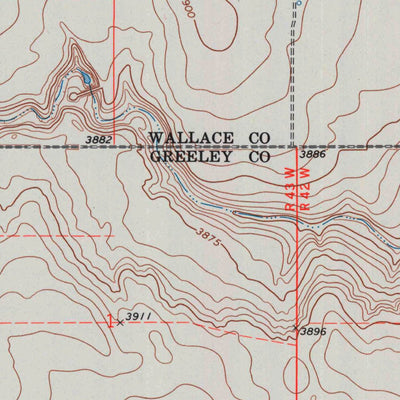 United States Geological Survey Colony Township NW, CO-KS (1969, 24000-Scale) digital map