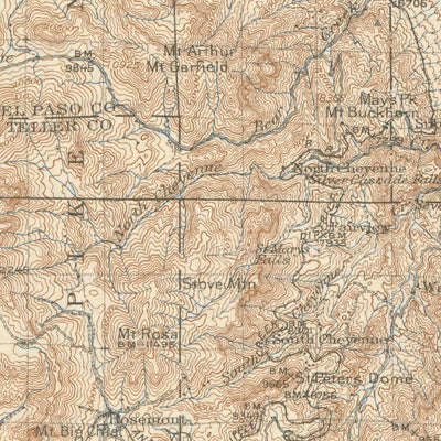 United States Geological Survey Colorado Springs, CO (1909, 125000-Scale) digital map