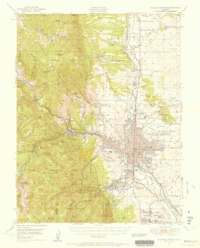 United States Geological Survey Colorado Springs, CO (1948, 62500-Scale) digital map