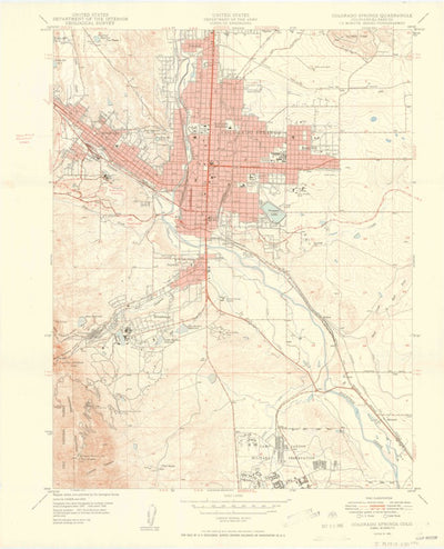 United States Geological Survey Colorado Springs, CO (1950, 24000-Scale) digital map