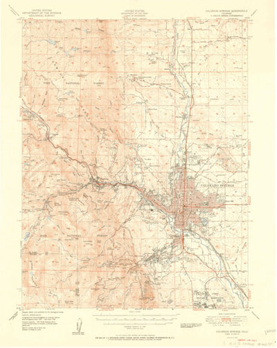 United States Geological Survey Colorado Springs, CO (1951, 62500-Scale) digital map