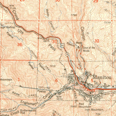 United States Geological Survey Colorado Springs, CO (1951, 62500-Scale) digital map