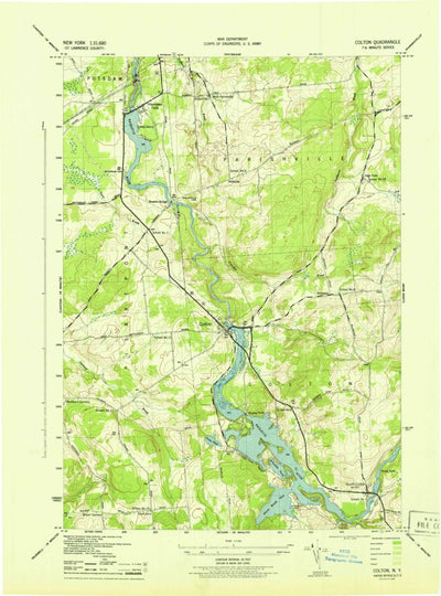 United States Geological Survey Colton, NY (1943, 31680-Scale) digital map