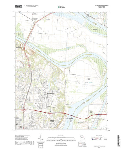 United States Geological Survey Columbia Bottom, MO (2021, 24000-Scale) digital map