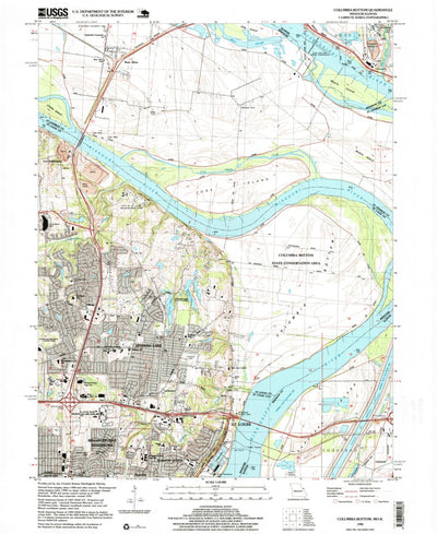 United States Geological Survey Columbia Bottom, MO-IL (1998, 24000-Scale) digital map
