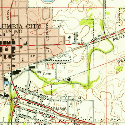 United States Geological Survey Columbia City, IN (1955, 24000-Scale) digital map