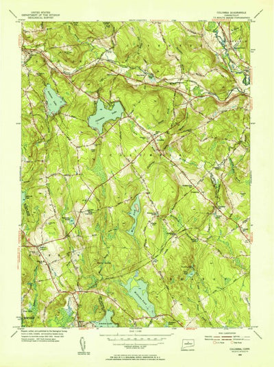 United States Geological Survey Columbia, CT (1953, 31680-Scale) digital map