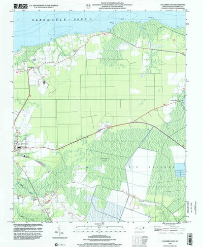 United States Geological Survey Columbia East, NC (1998, 24000-Scale) digital map