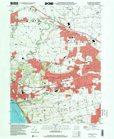 United States Geological Survey Columbia East, PA (1997, 24000-Scale) digital map