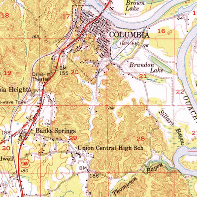 United States Geological Survey Columbia, LA (1957, 62500-Scale) digital map
