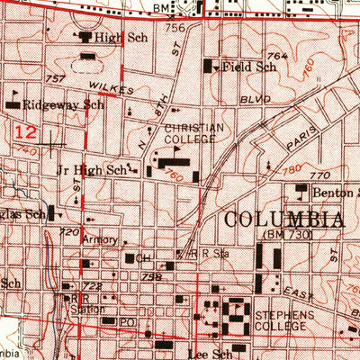United States Geological Survey Columbia, MO (1948, 24000-Scale) digital map