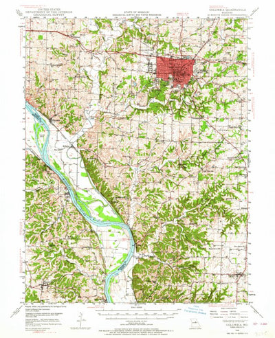 United States Geological Survey Columbia, MO (1948, 62500-Scale) digital map