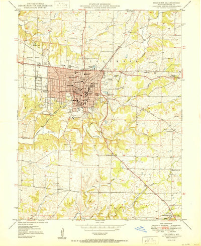 United States Geological Survey Columbia, MO (1950, 24000-Scale) digital map