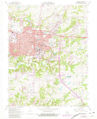 United States Geological Survey Columbia, MO (1967, 24000-Scale) digital map
