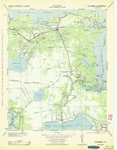 United States Geological Survey Columbia, NC (1943, 125000-Scale) digital map