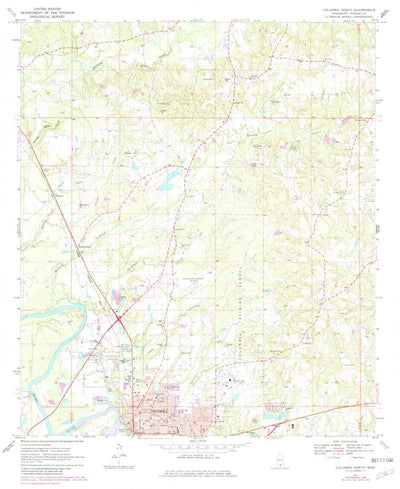 United States Geological Survey Columbia North, MS (1970, 24000-Scale) digital map
